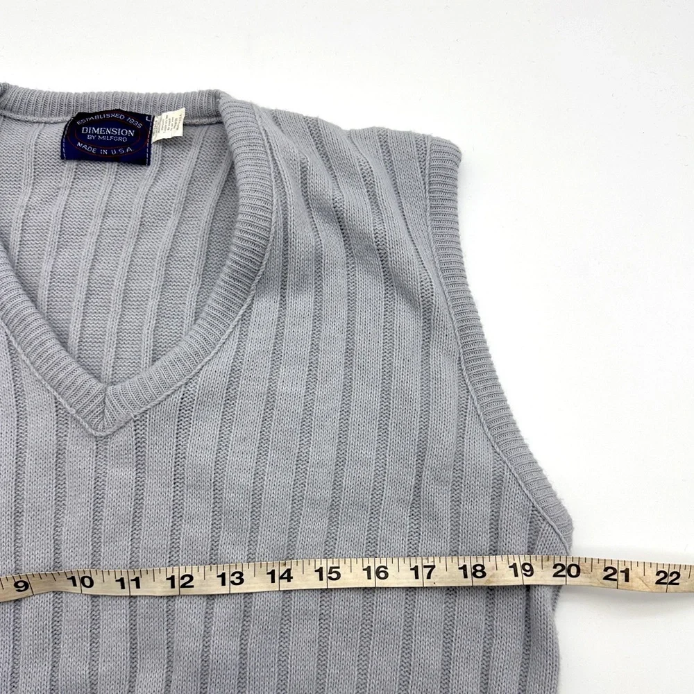 Vintage‎ Dimensions by Milford Sweater Vest Mens Cream size large Made In USA